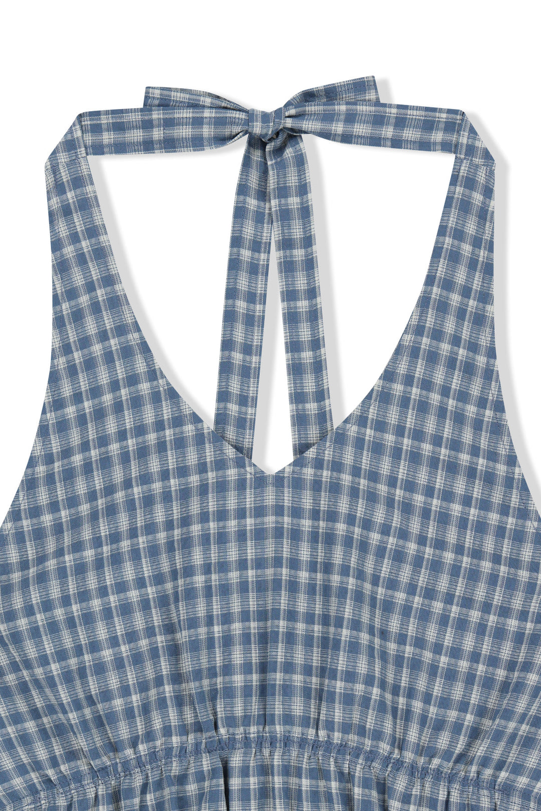 Matin Kim Halter Neck Shirring Blouse — Blue