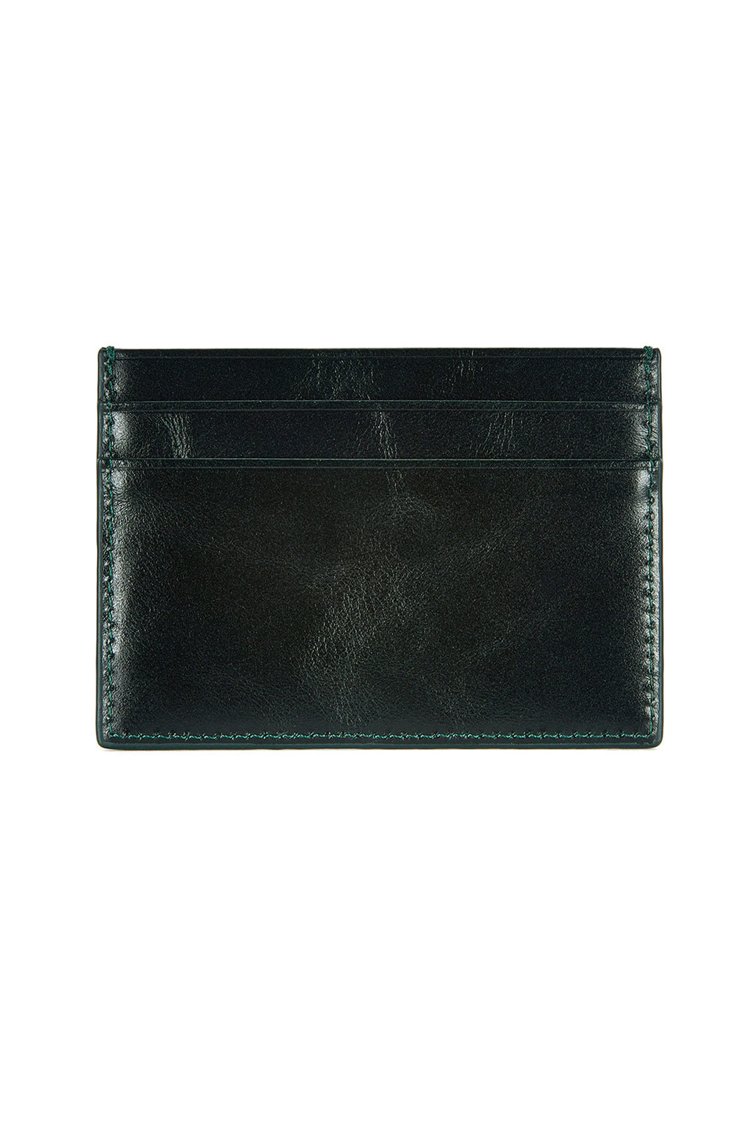 Matin Kim Embossed Logo Card Wallet — Dark Green