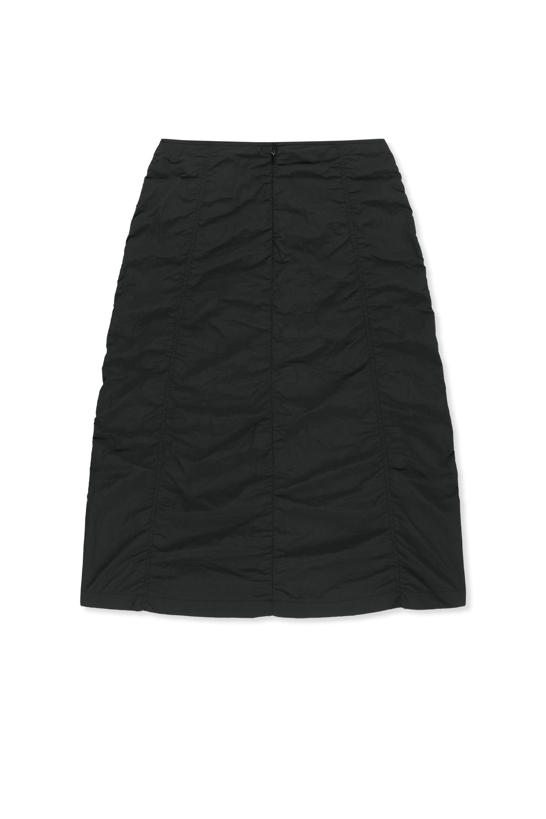 Matin Kim Nylon Shirring Midi Skirt — Black