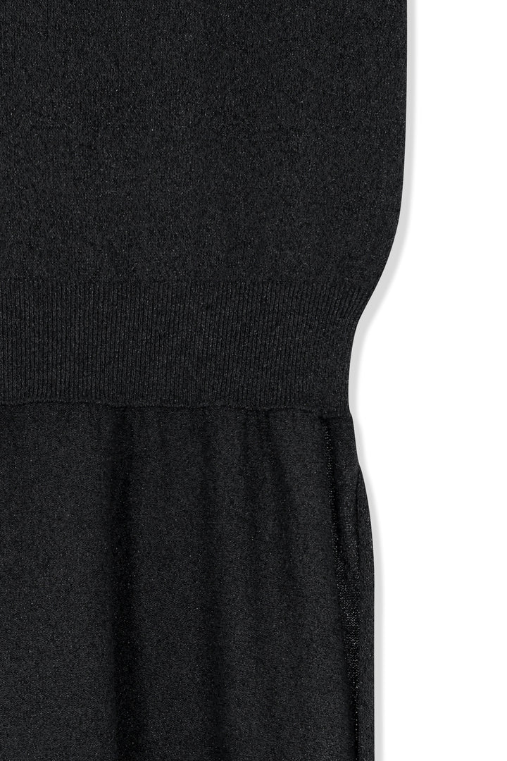 Matin Kim Layered Tie Halter Neck Knit Top — Black