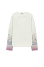 Matin Kim Sleeve Print Knit Pullover — Ivory