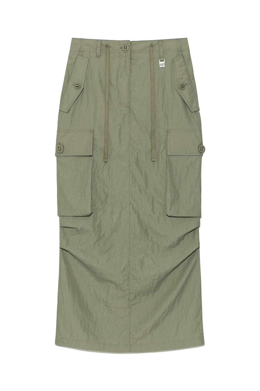 Matin Kim String Nylon Cargo Skirt — Khaki