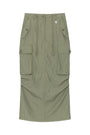 Matin Kim String Nylon Cargo Skirt — Khaki