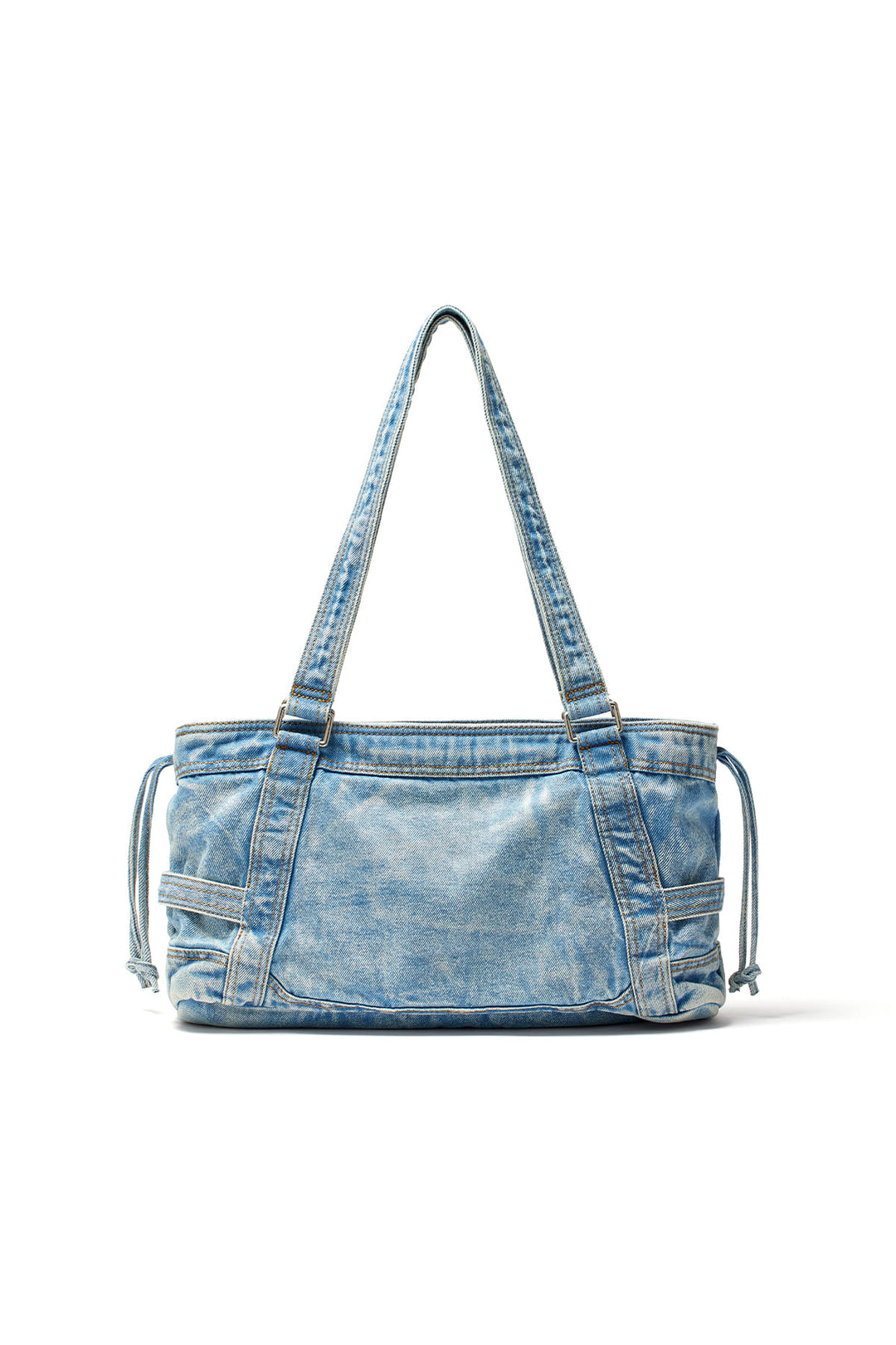 Matin Kim Washed Denim Square Bag — Light Blue