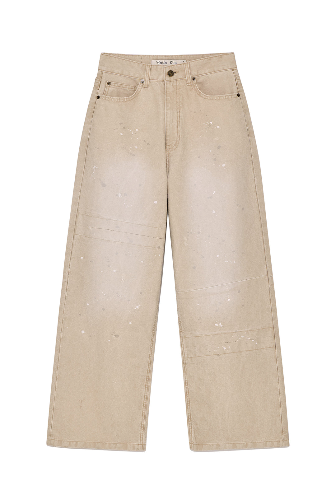 Matin Kim Unbalance Cut Point Vintage Cotton Pants — Beige