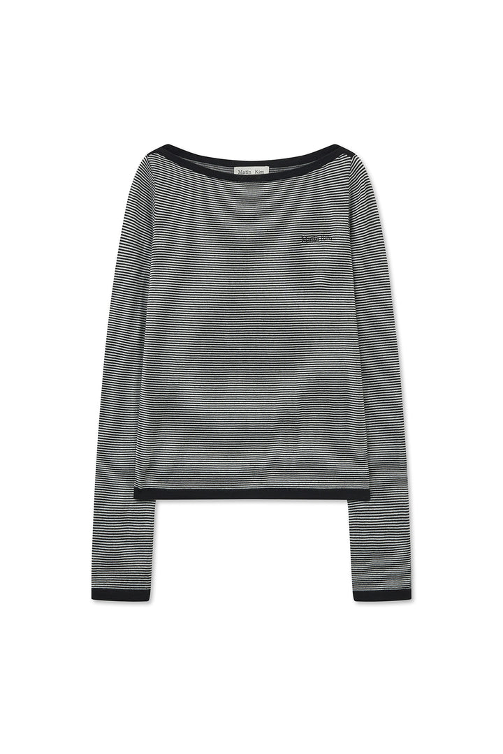 Matin Kim Essential Boat Neck Knit — Black