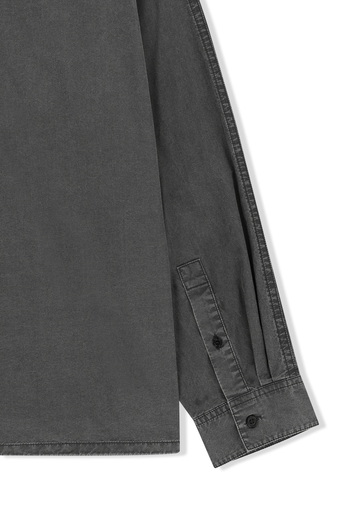 Matin Kim Washed Cotton Drawstring Shirt — Charcoal