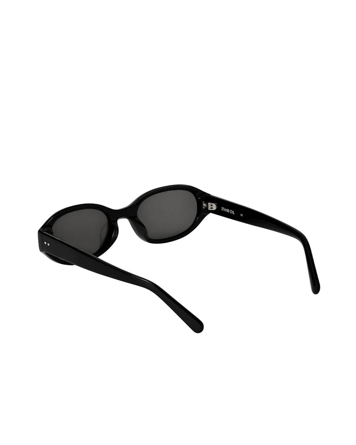 Stand Oil Day Glare Oval Sunglasses — Black