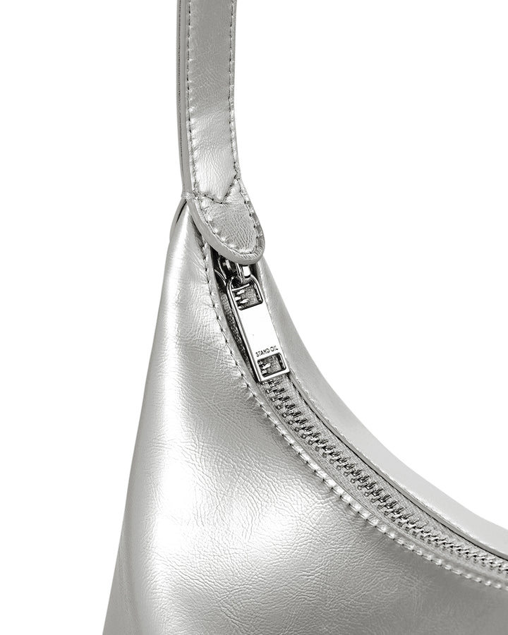 Stand Oil Plump Bag — Glossy Shoulder Crossbody — Silver