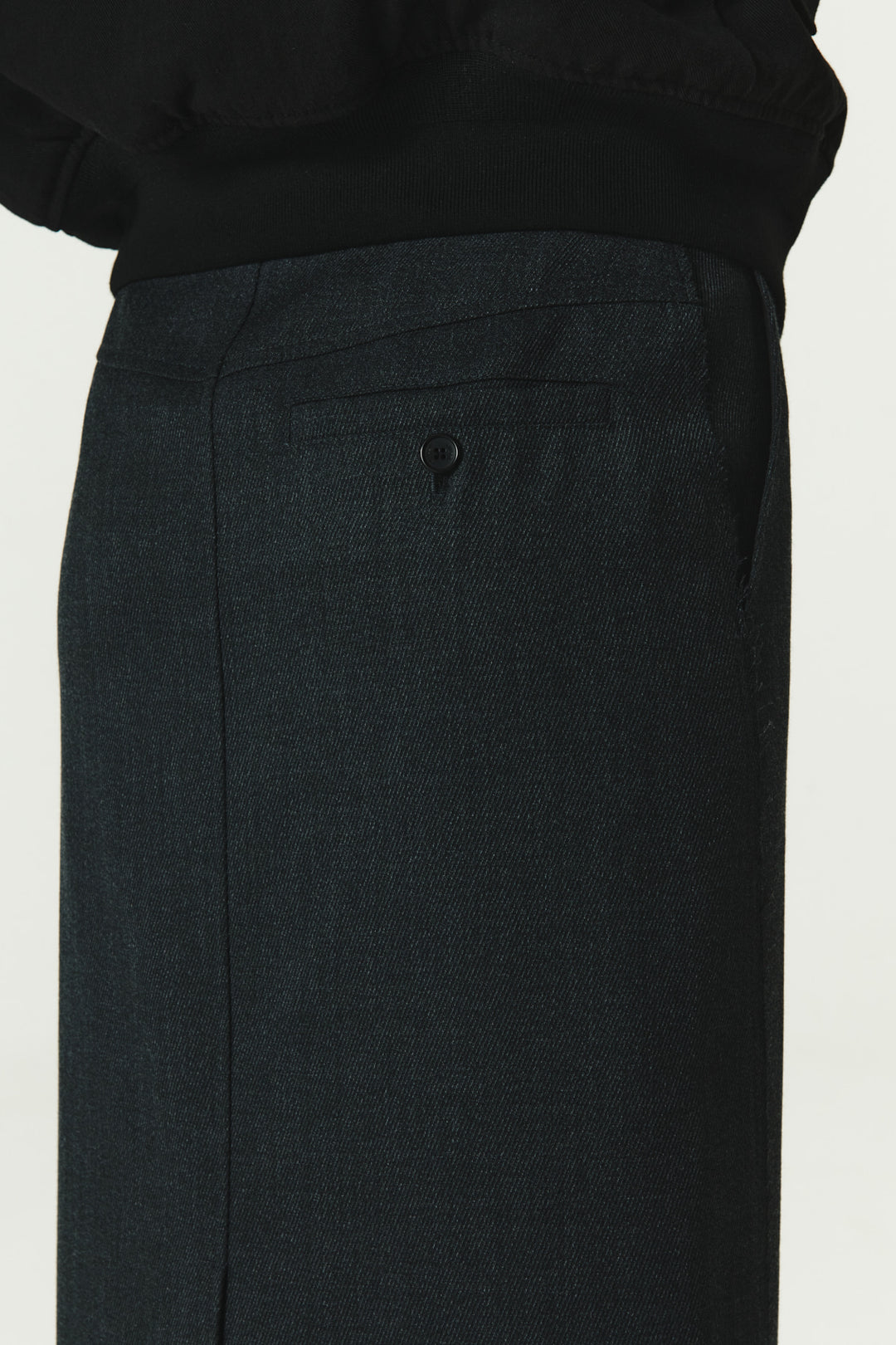KIMMATIN Foldover Twill Wool Skirt — Gray