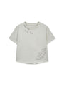Matin Kim Graffiti Round Hem Crop Top — Cream