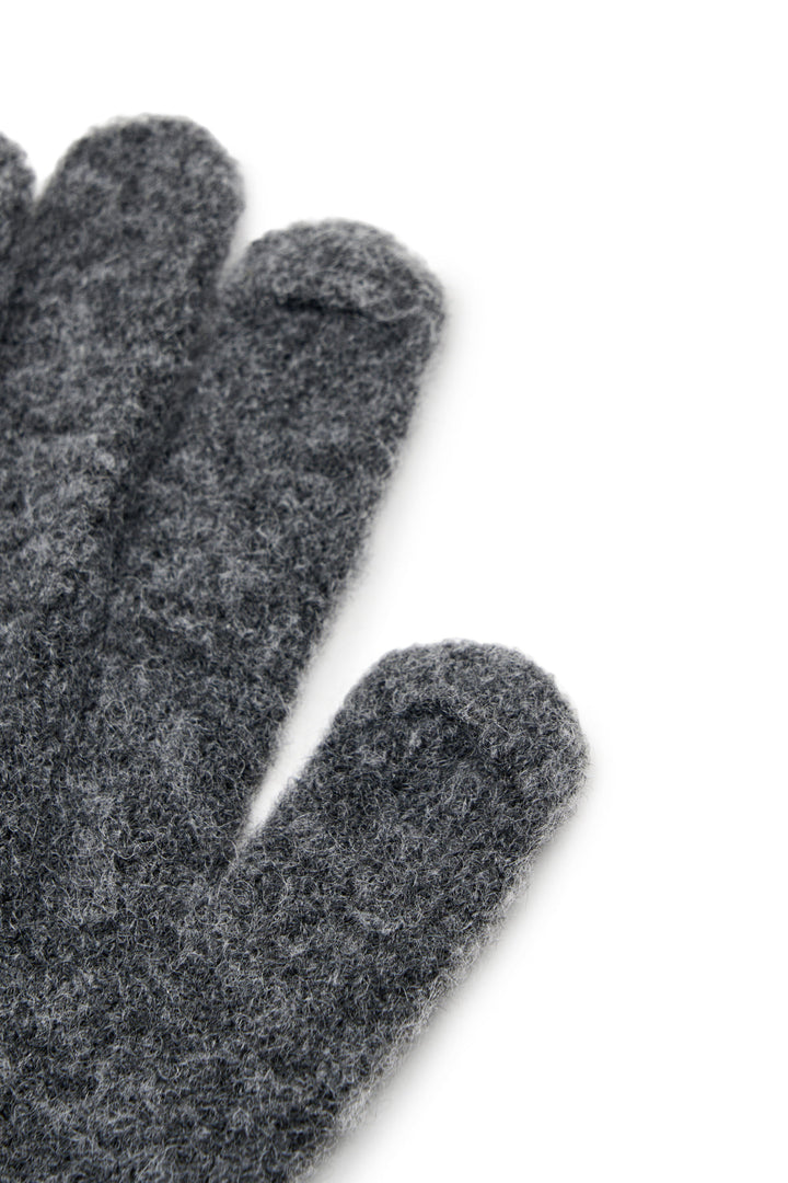 Matin Kim Boucle Knit Gloves — Charcoal