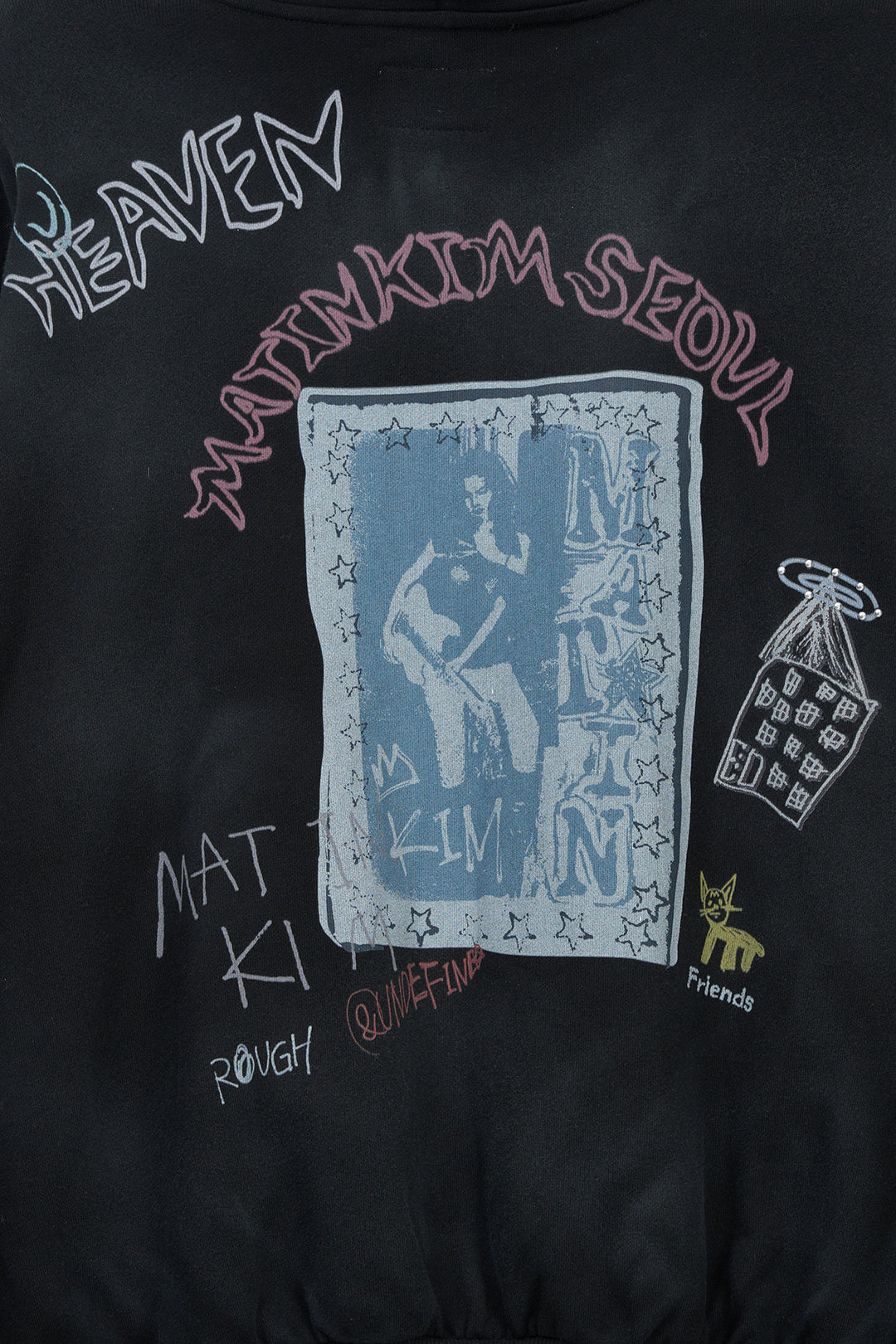Matin Kim Vintage Washed Graffiti Zip Hoody — Black