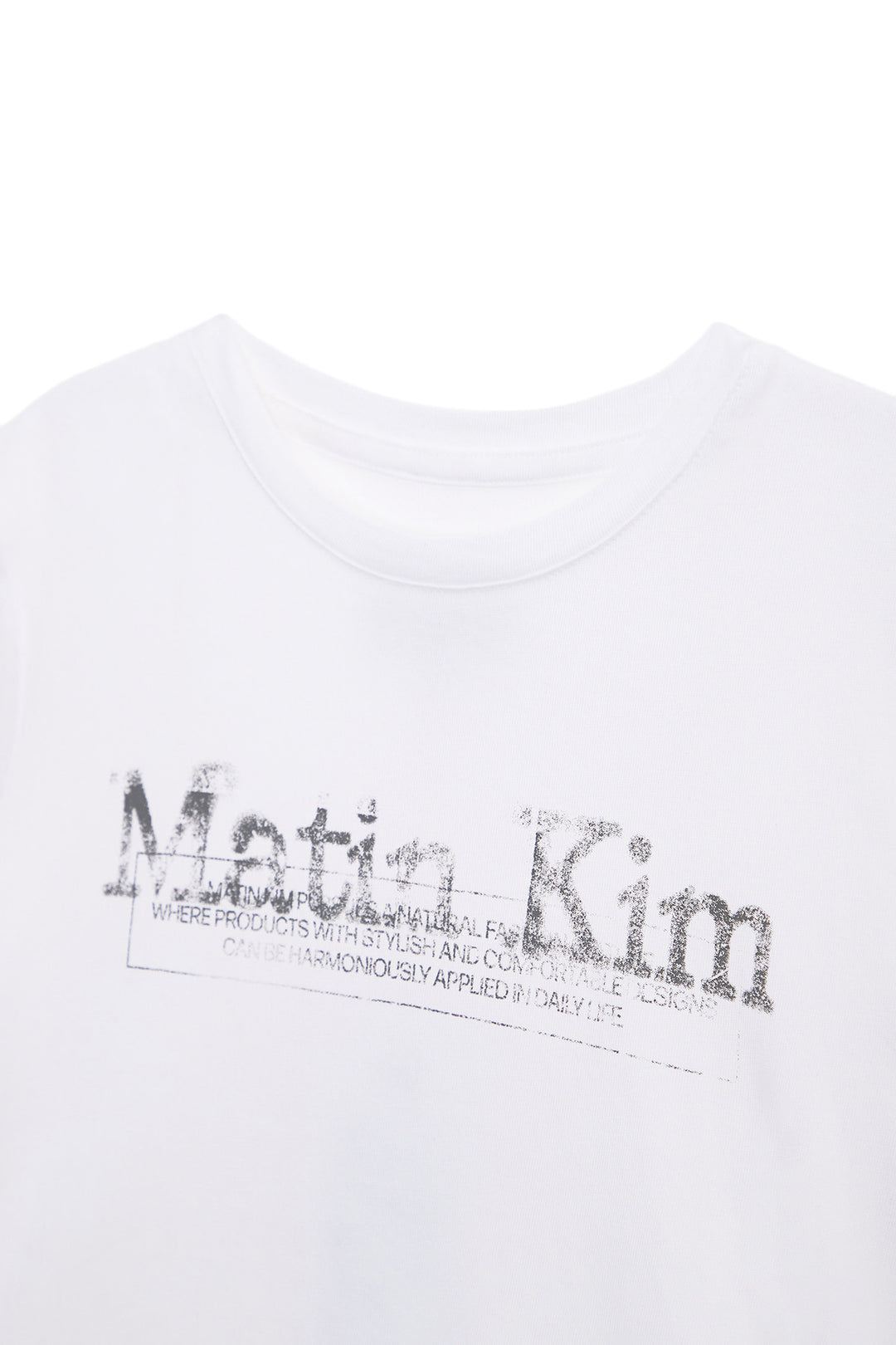 Matin Kim Stamp Logo Graphic Crop Top — White