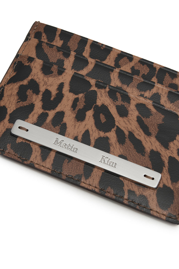 Matin Kim Leopard Vintage Card Wallet — Brown