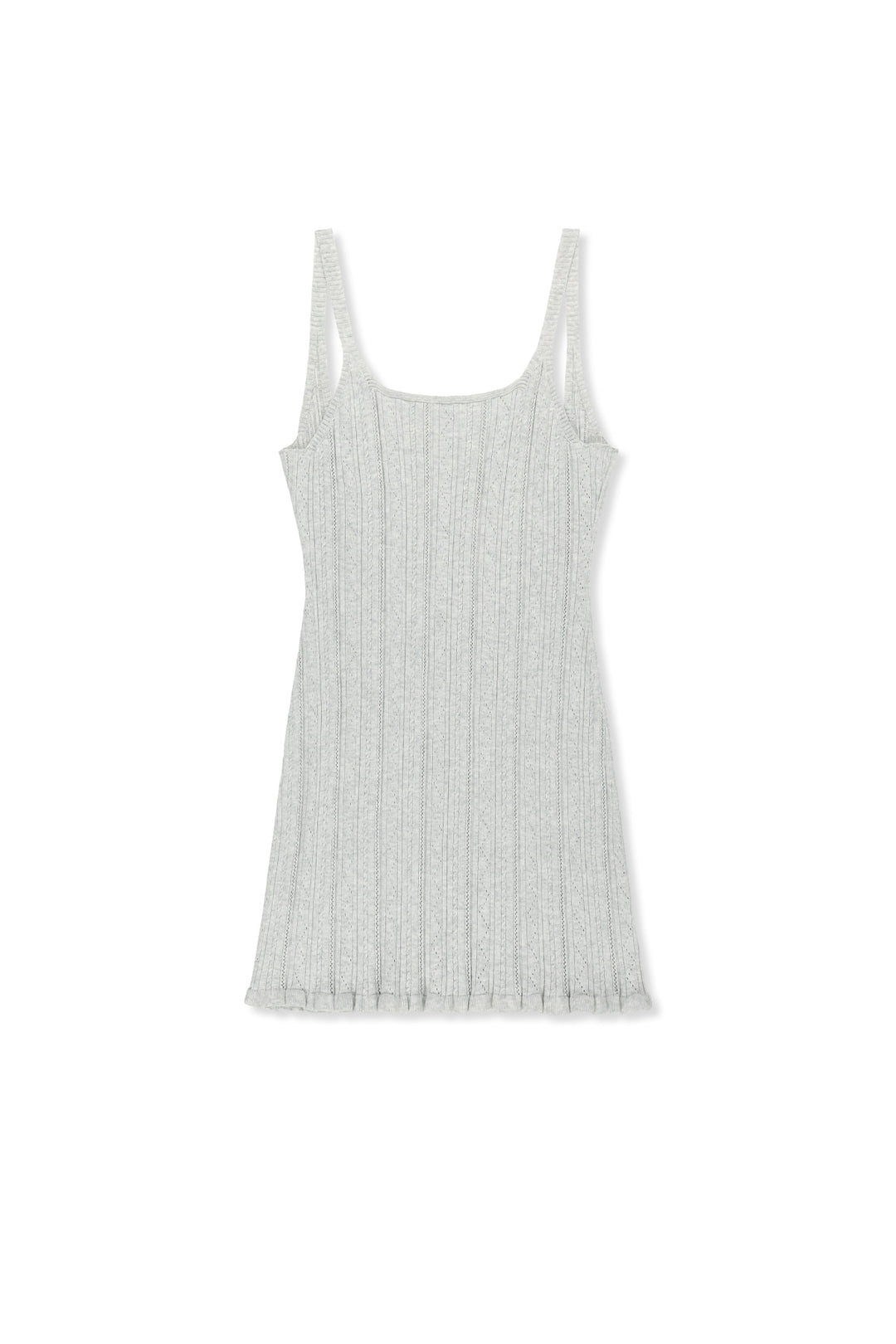 Matin Kim Open Back Ribbed Knit Dress — Light Grey