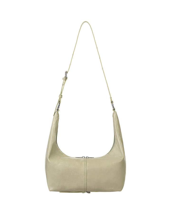 Stand Oil Tickle Bag — Glossy Half-Moon Crossbody — Olive