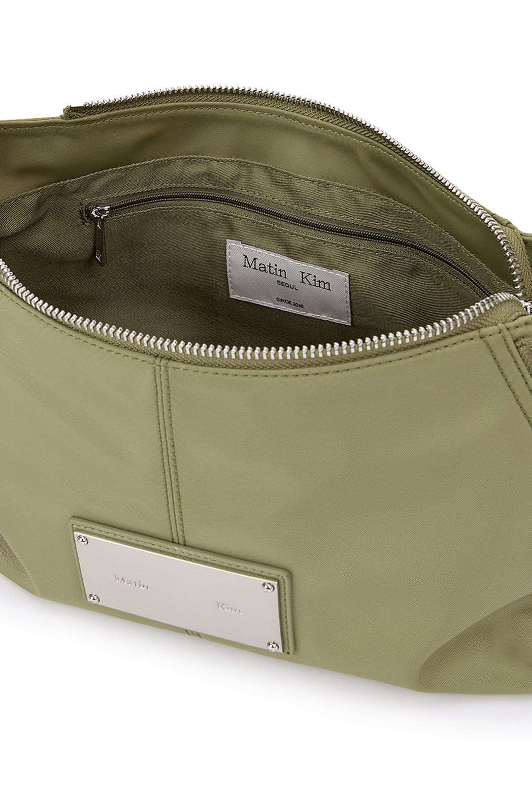 Matin Kim Side Zipper Two-Way Nylon Bag — Khaki