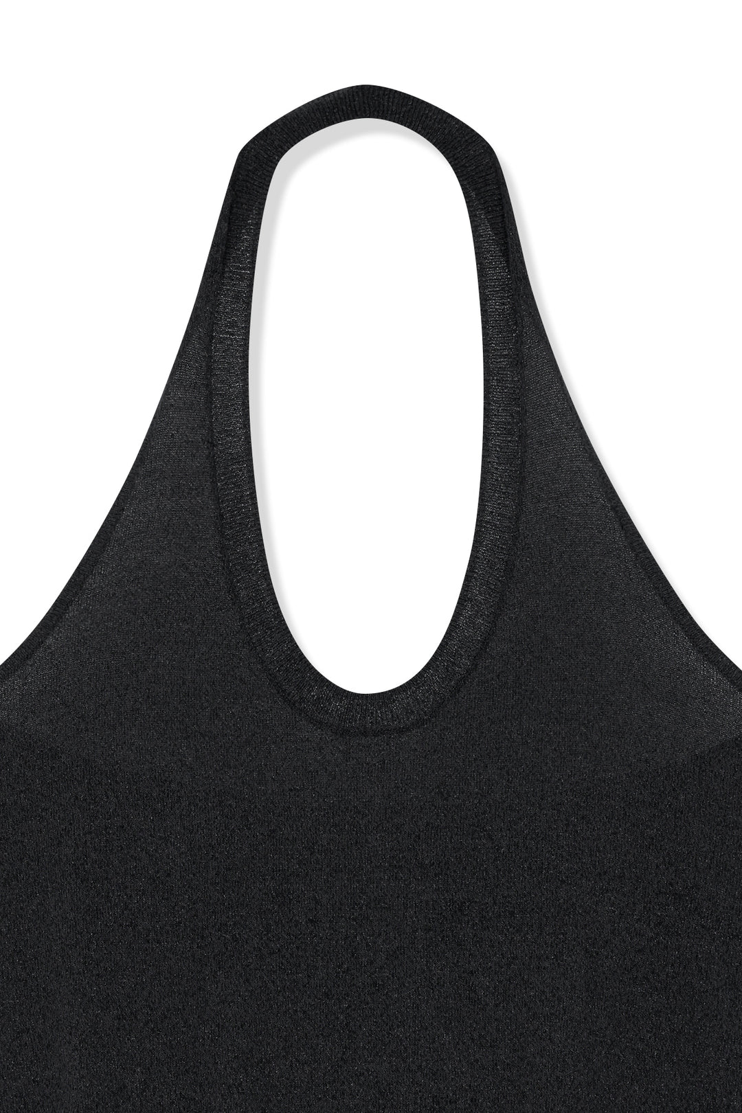 Matin Kim Layered Tie Halter Neck Knit Top — Black