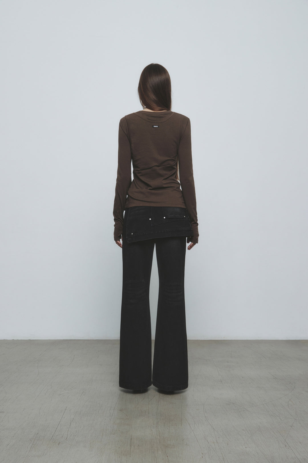 KIMMATIN Upside Down Layered Denim Pants — Black