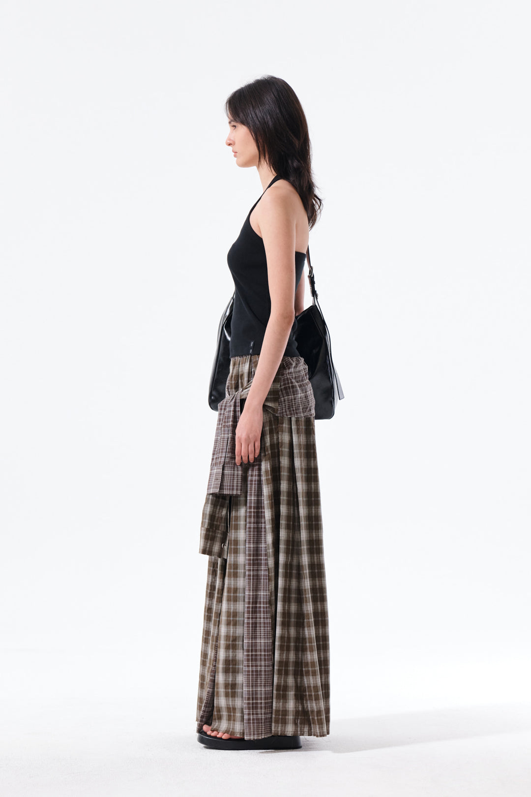 Matin Kim Label Detail Halter Tank — Black