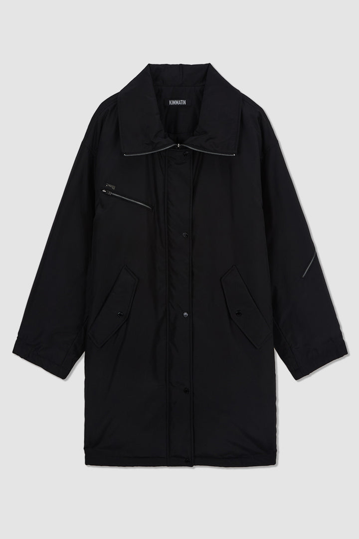 KIMMATIN Highneck Oversize Padded Jumper — Black