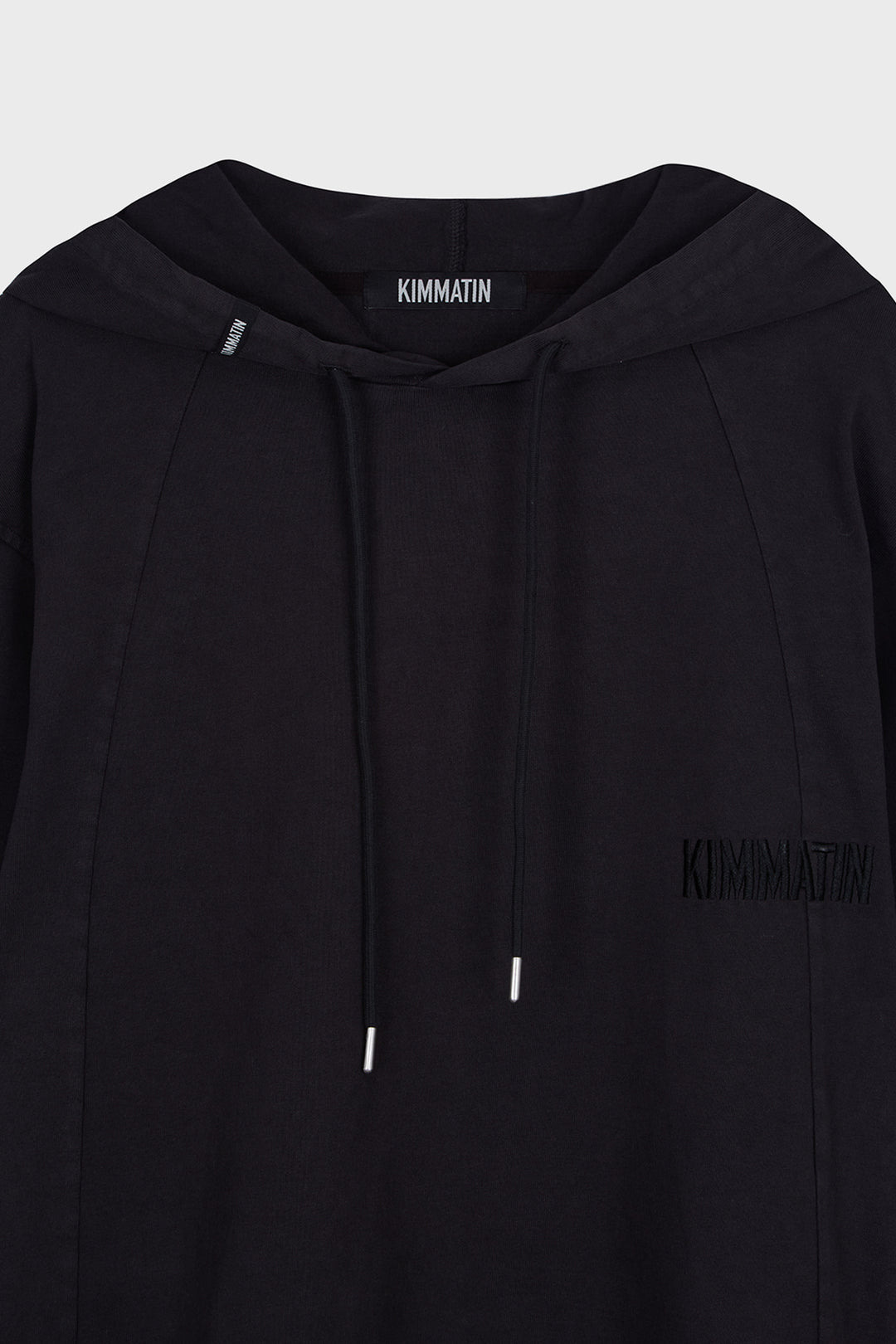 KIMMATIN Back Open Hoody Jersey Dress — Charcoal