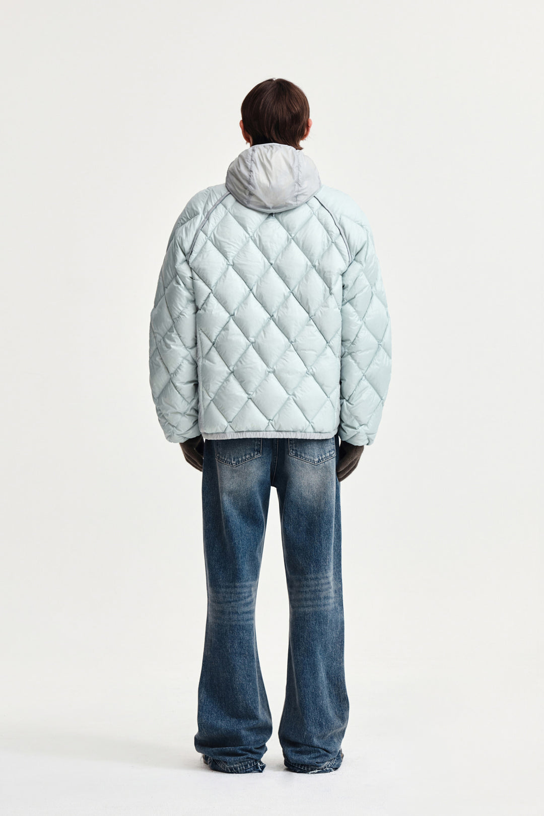 Matin Kim Quilting Hoody Lightweight Jumper — Mint