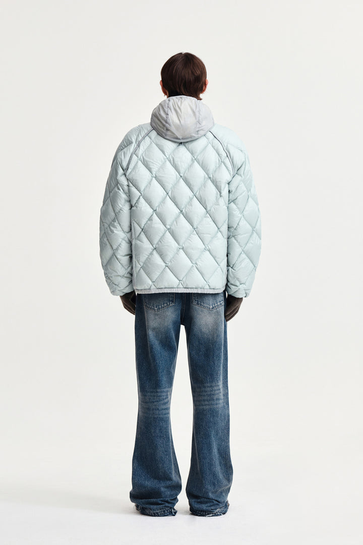 Matin Kim Quilting Hoody Lightweight Jumper — Mint