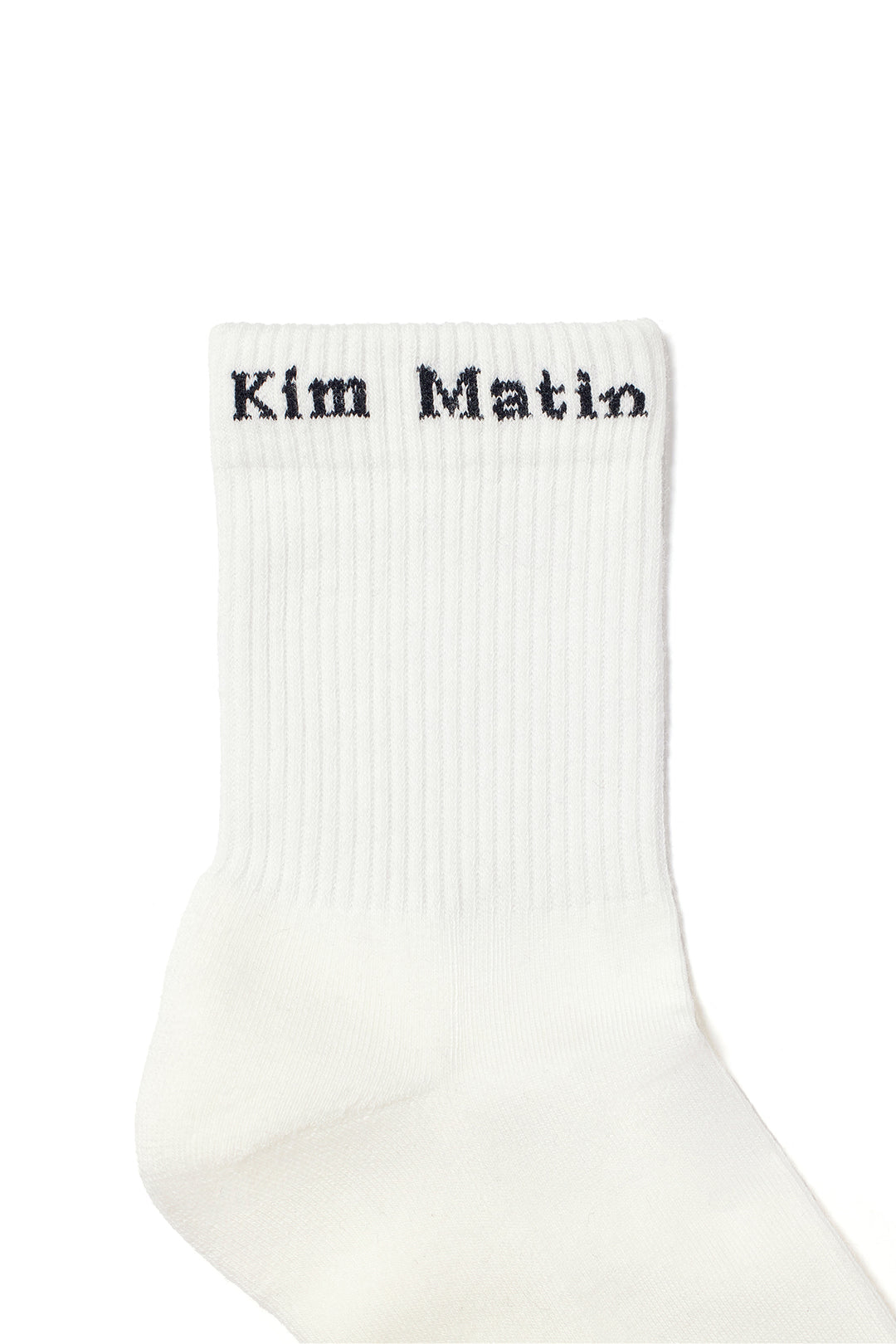 Matin Kim Small Logo Crew Socks — White