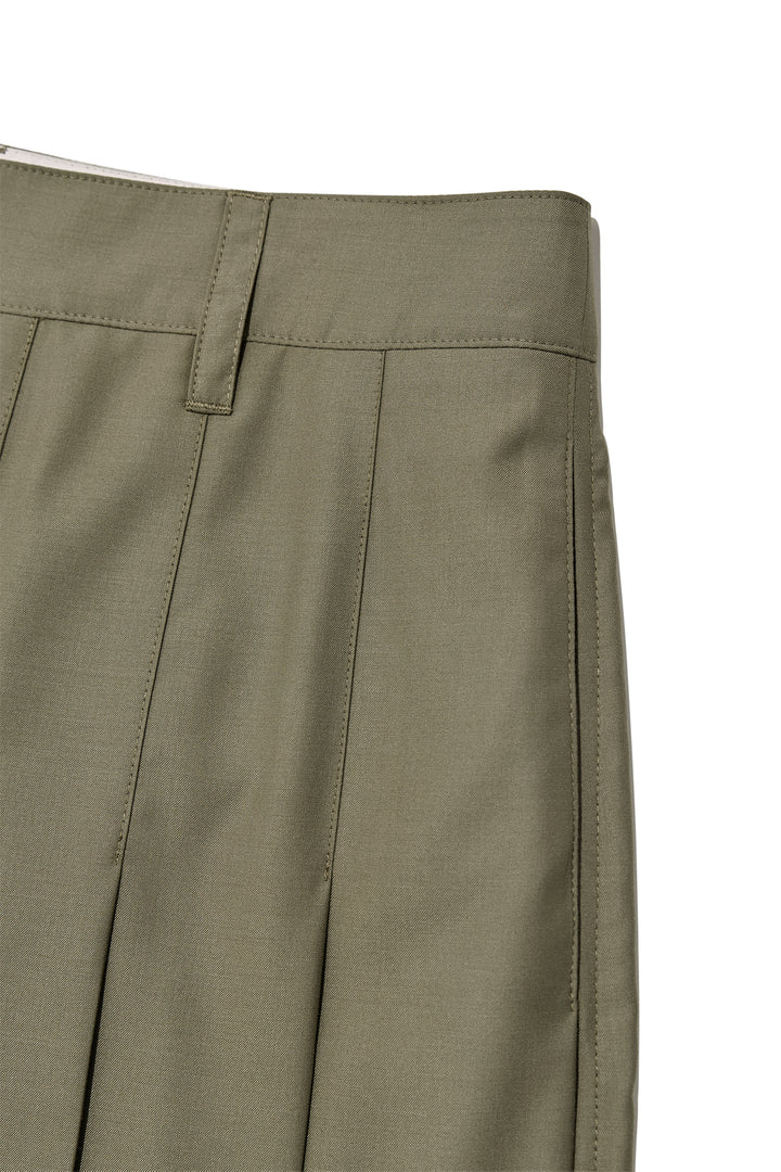 Matin Kim Bermuda Pleats Skirt Pants — Khaki