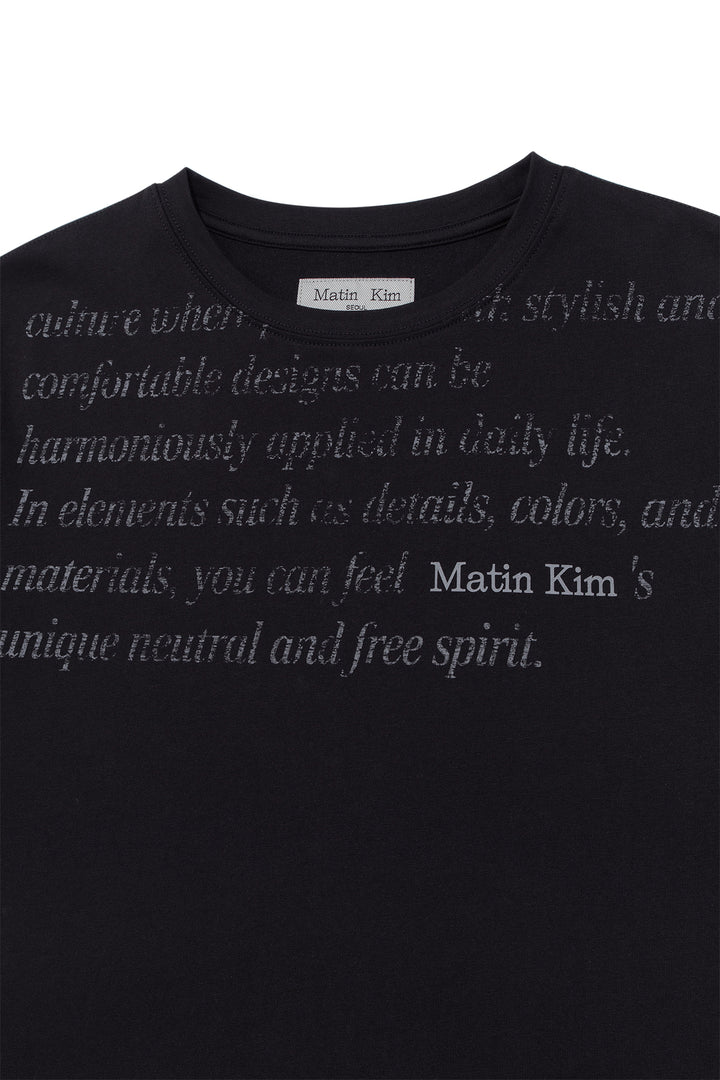 Matin Kim Logo Point Lettering Graphic Top — Black