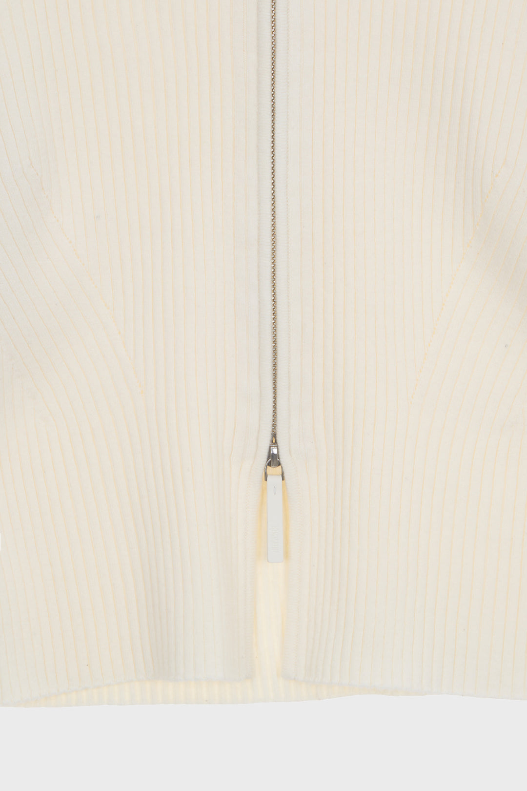 KIMMATIN High Neck Two Way Zip Cardigan — Ivory