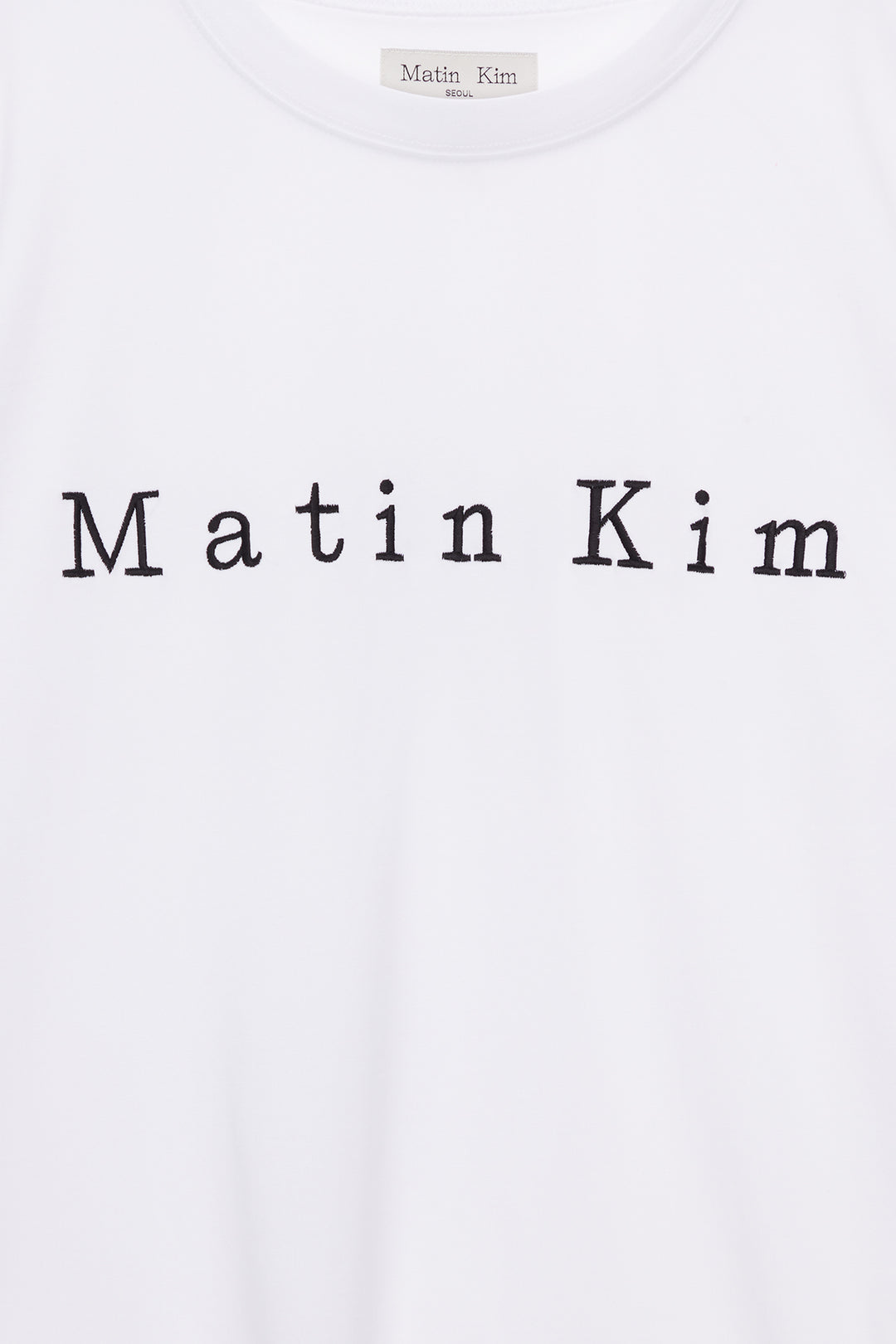 Matin Kim Embroidery Logo Top — White