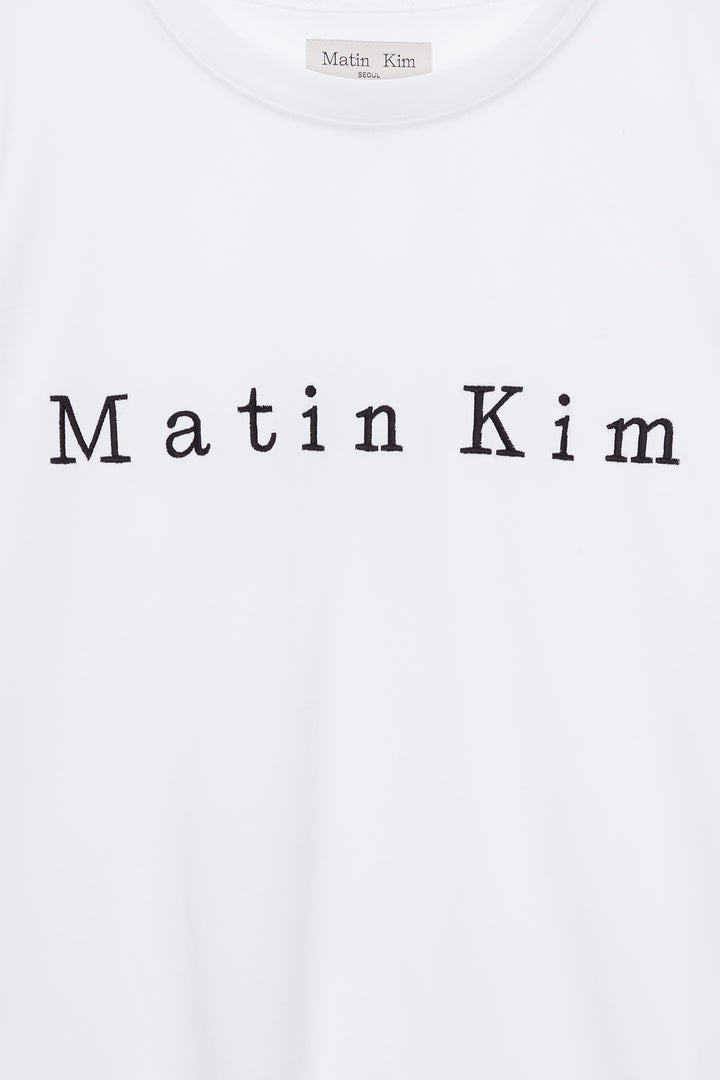 Matin Kim Embroidery Logo Top — White