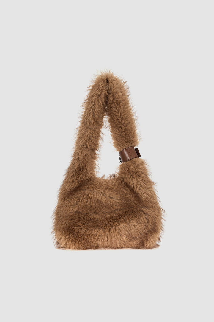 KIMMATIN Fur Triangle Mini Bag — Brown