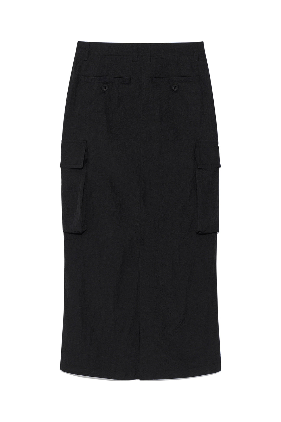 Matin Kim String Nylon Cargo Skirt — Black