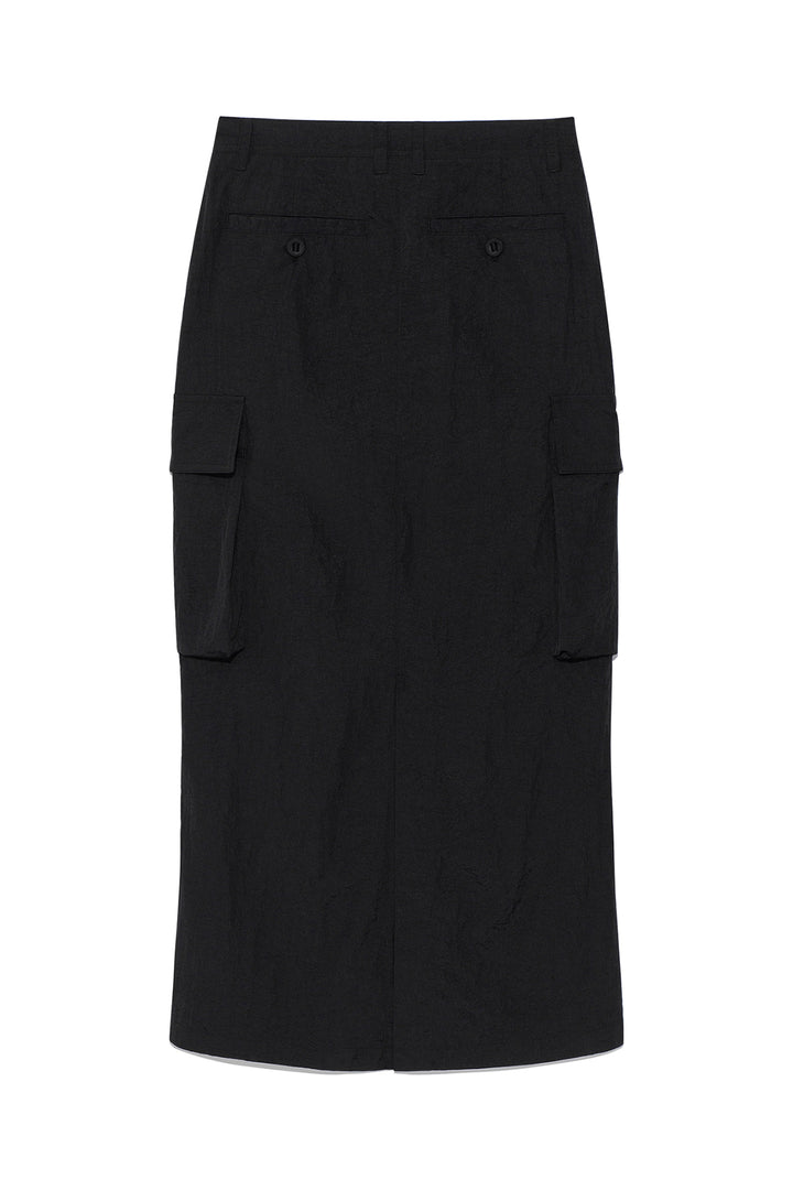 Matin Kim String Nylon Cargo Skirt — Black