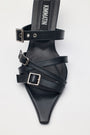 KIMMATIN Buckle Strap Sandal Heels — Black