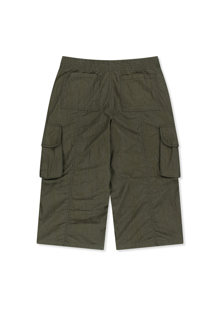 Matin Kim Crinkle Capri Pants — Khaki