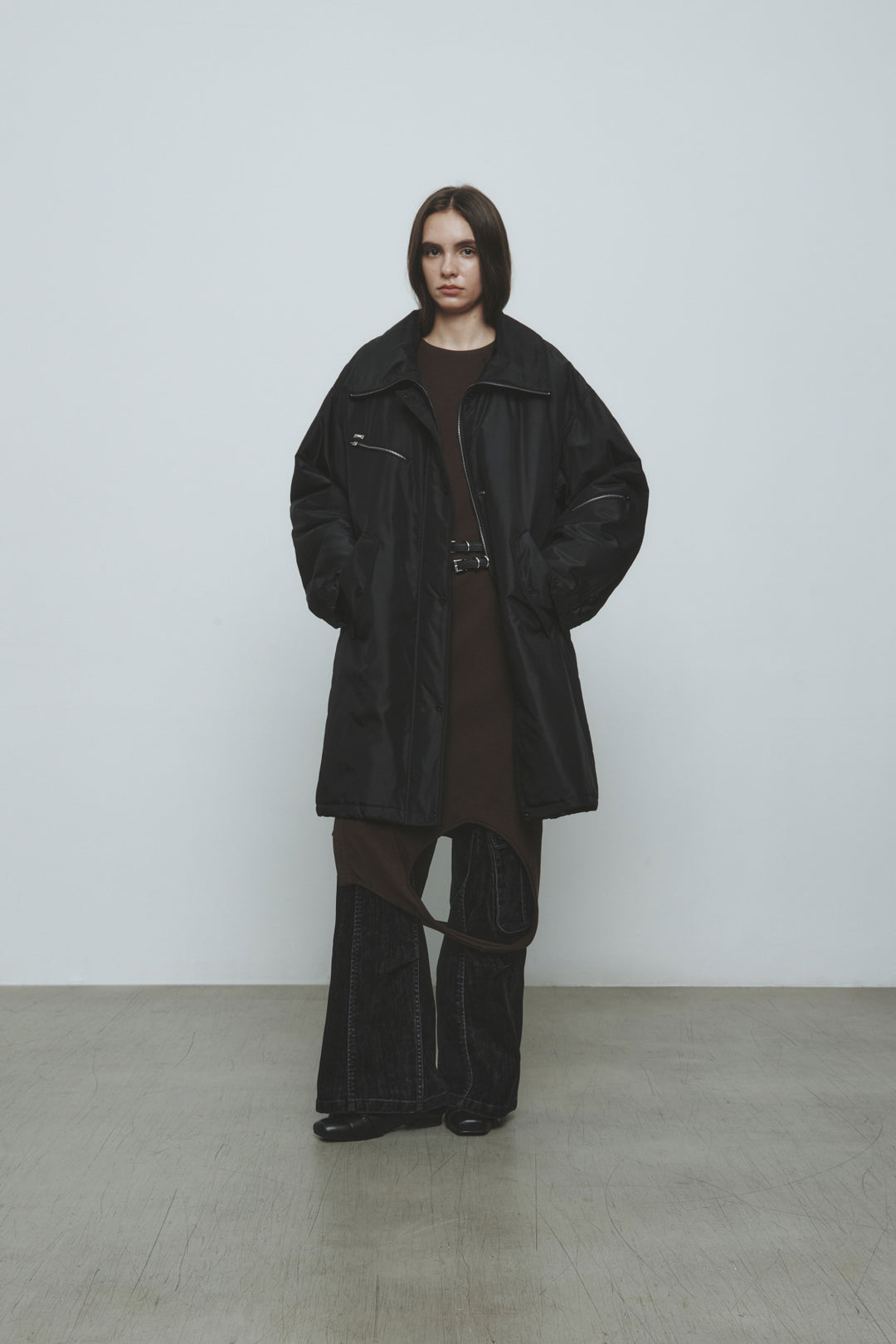 KIMMATIN Highneck Oversize Padded Jumper — Black