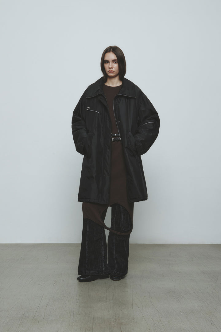 KIMMATIN Highneck Oversize Padded Jumper — Black