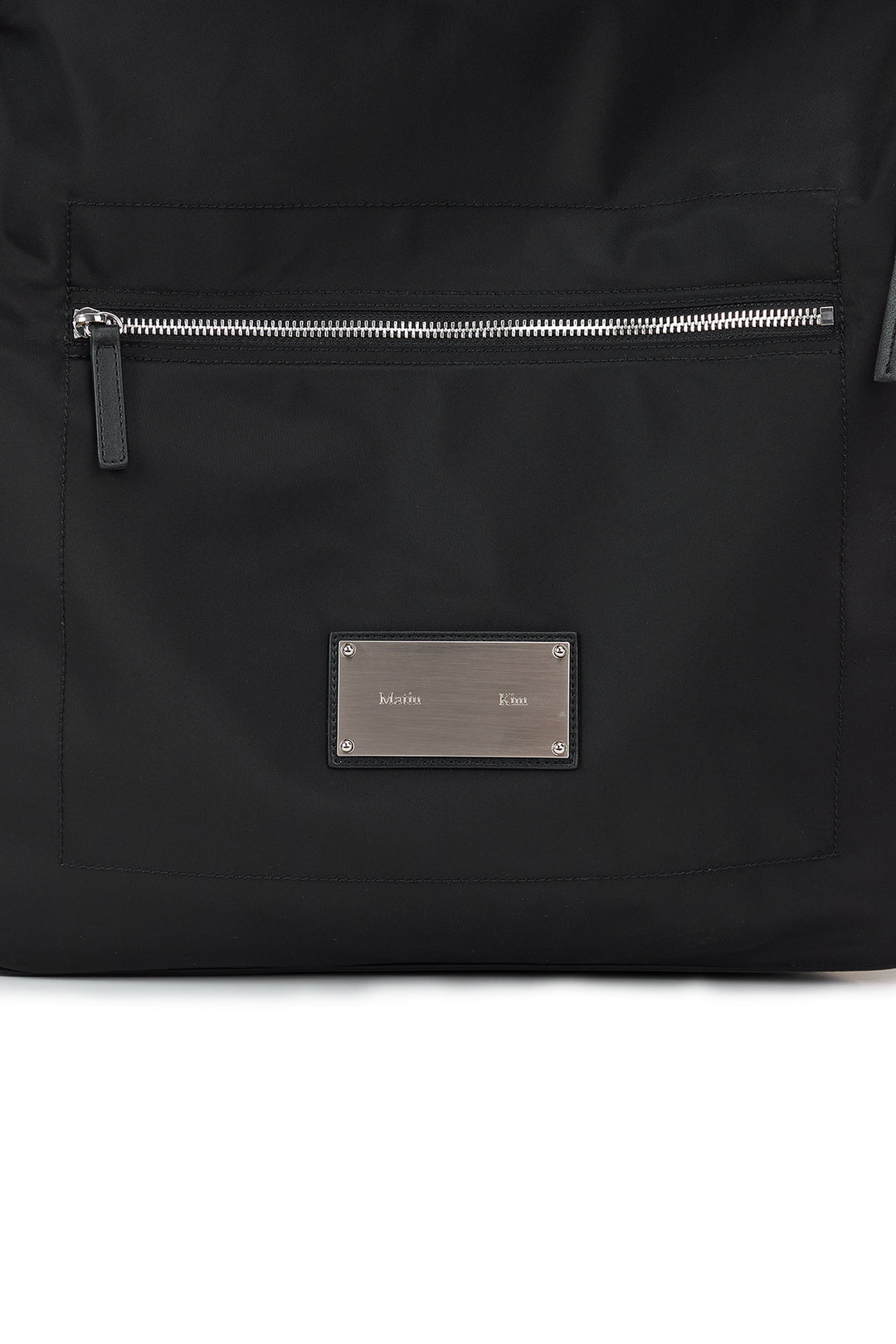 Matin Kim Embossed Logo Nylon Shoulder Bag — Black