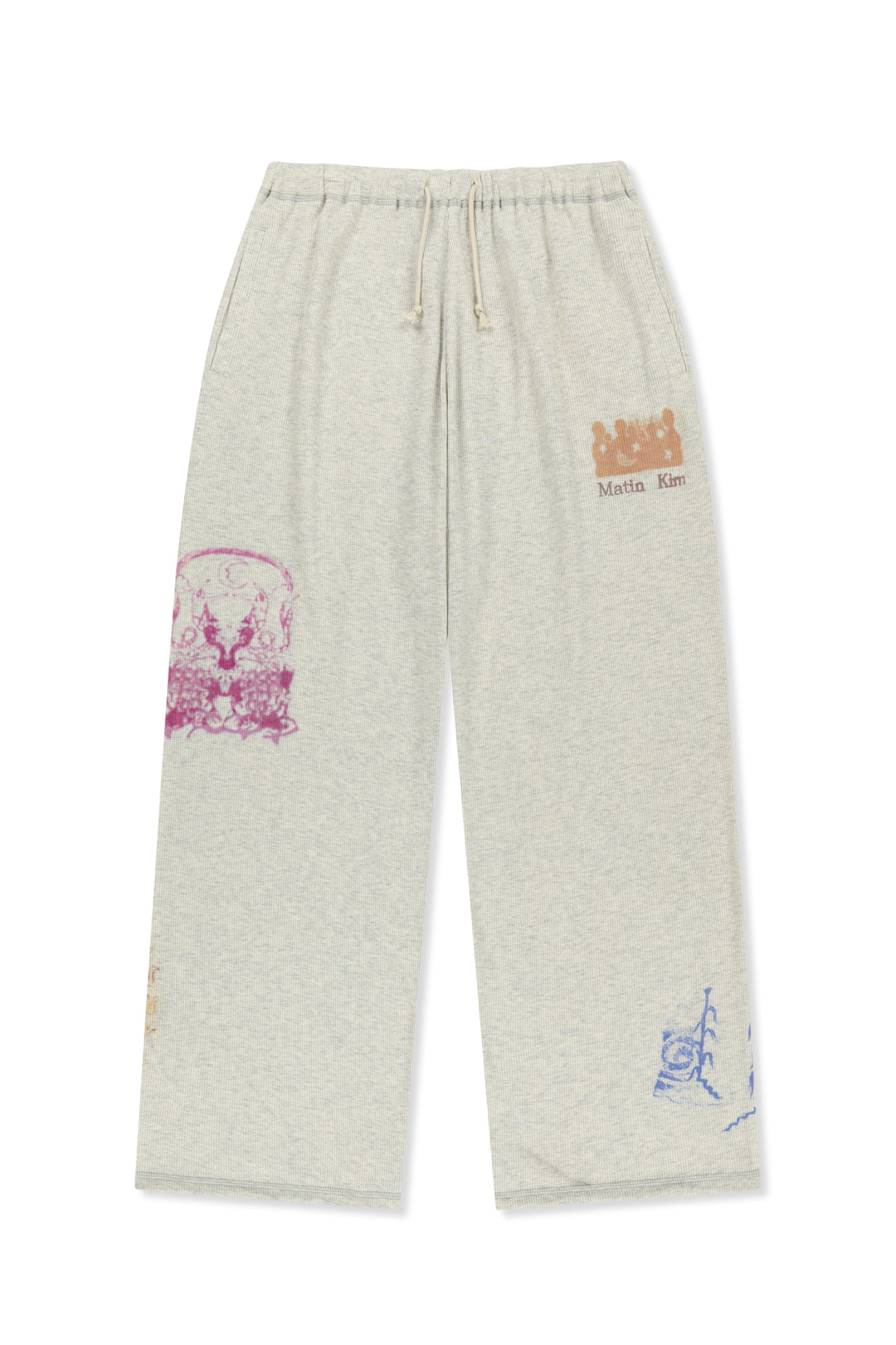 Matin Kim Sketch Graffiti Waffle Pants Light — Beige