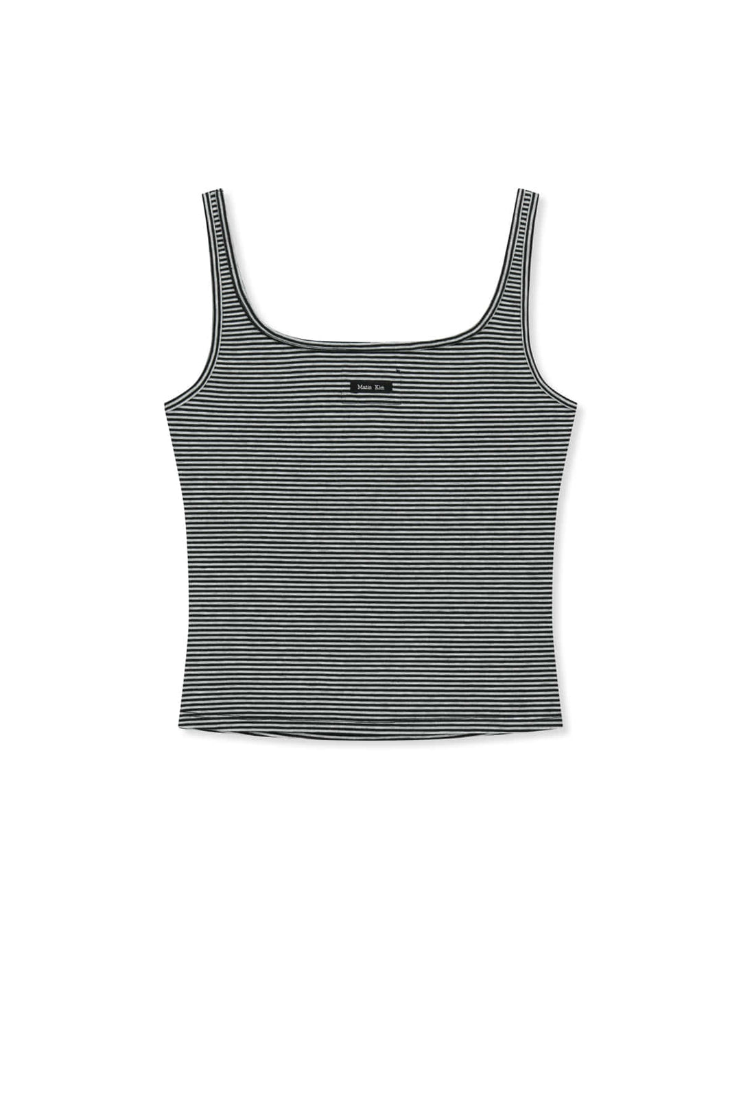 Matin Kim Square Neck Cropped Tank — Black
