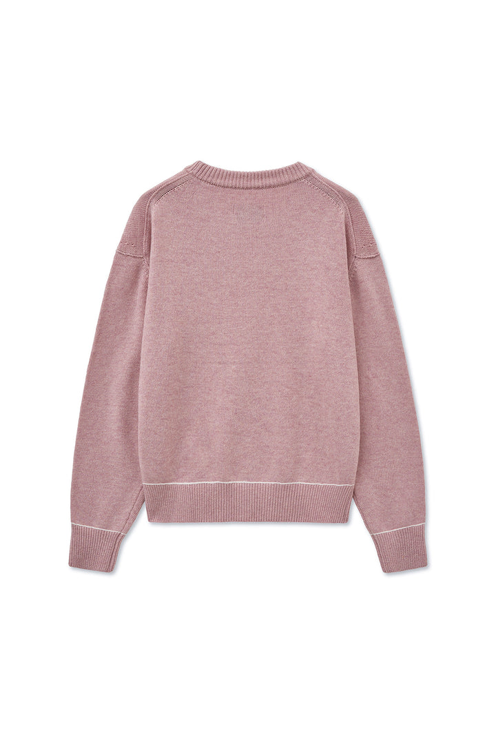 Matin Kim Color Trim Line Logo Pullover — Pink