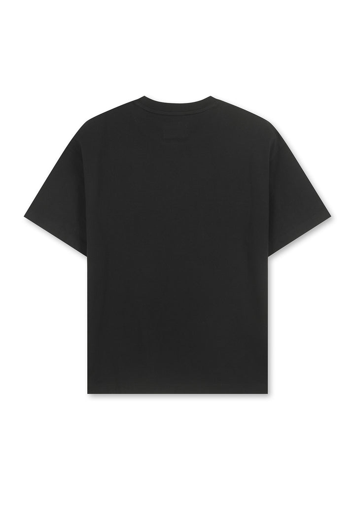 Matin Kim Logo Cutted Layered Top — Black