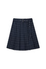 Matin Kim Belted Slit Pleat Skirt — Navy blue