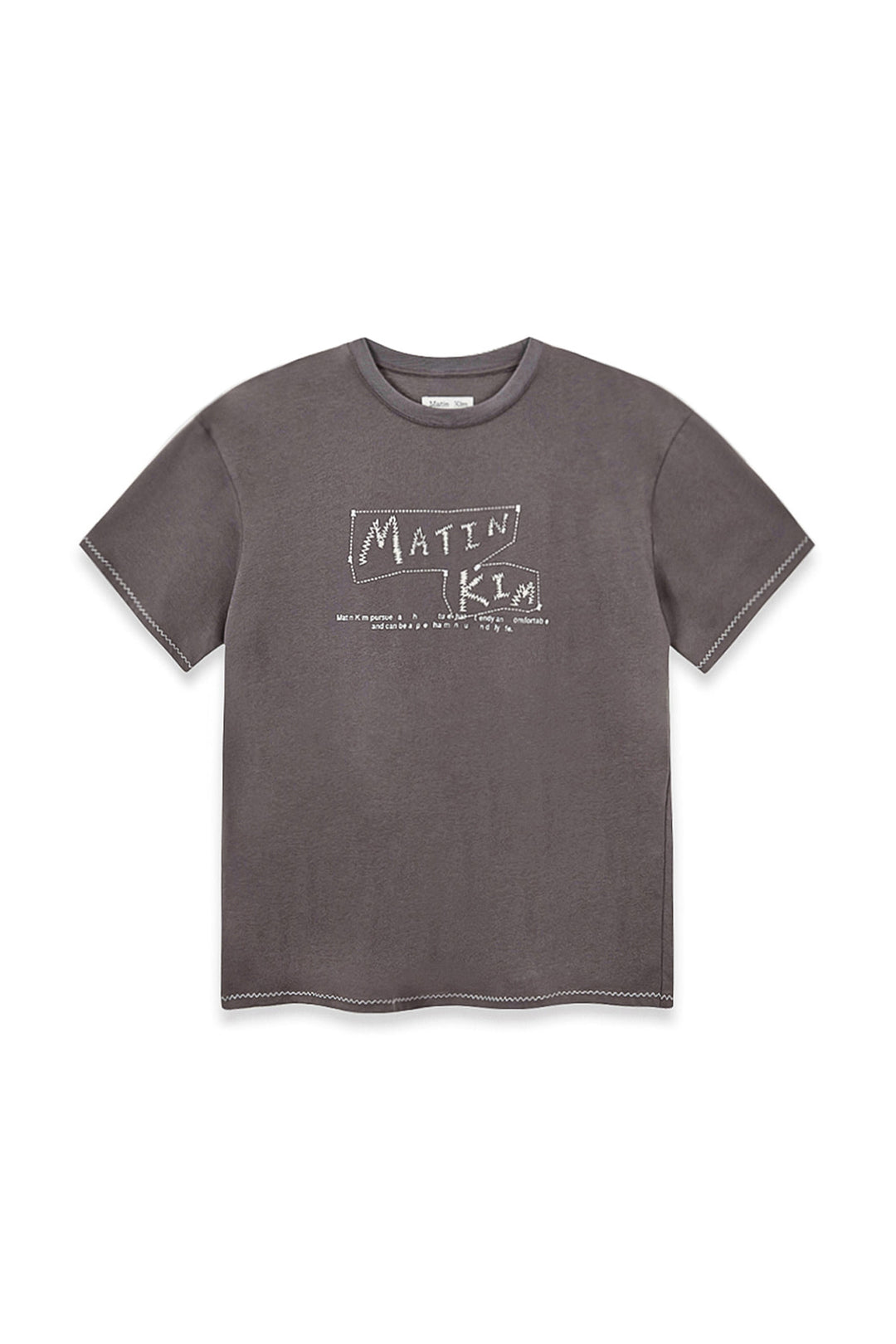 Matin Kim Doodle Logo Graphic Top — Charcoal