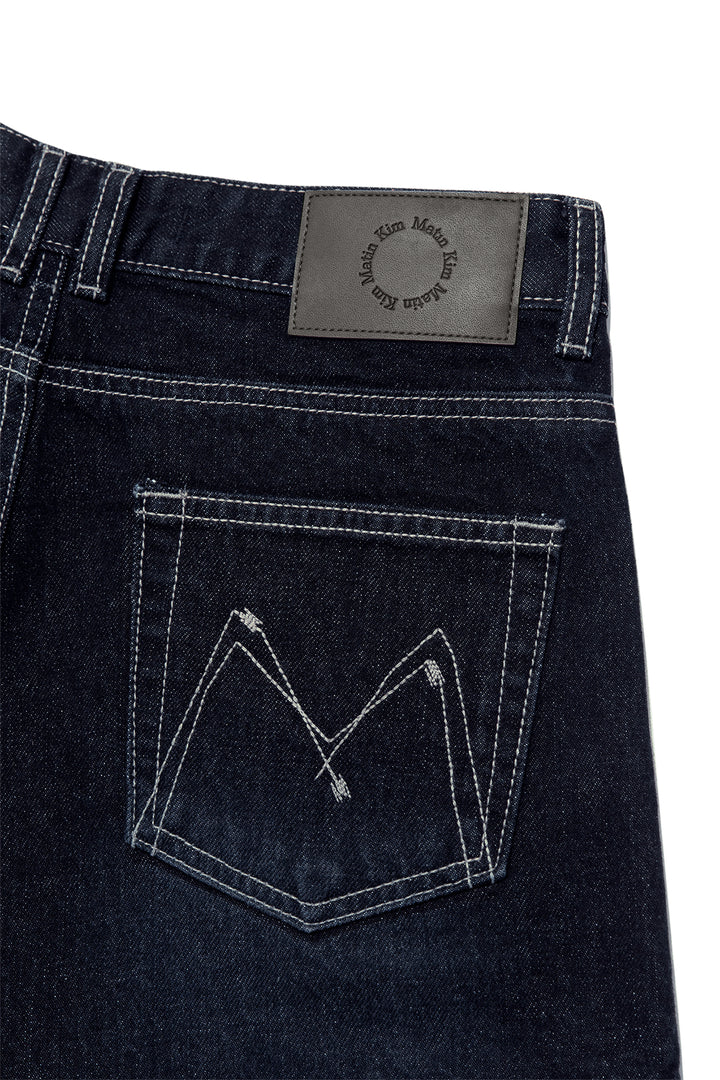 Matin Kim Stitch Point Denim Shorts — Black